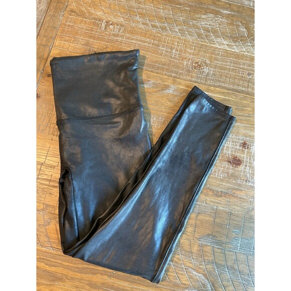 Spanx Size 1X Faux Leather Leggings for‎ Women - Black Plus 0091 - Picture 1 of 9